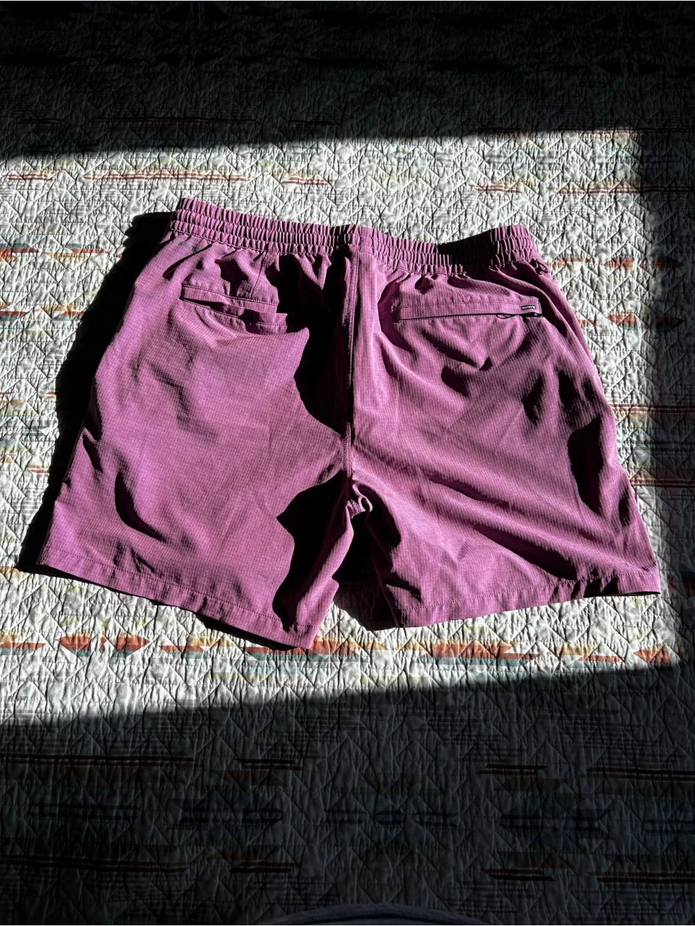 Men’s purple pink Drawstring Waffle-Knit Shorts